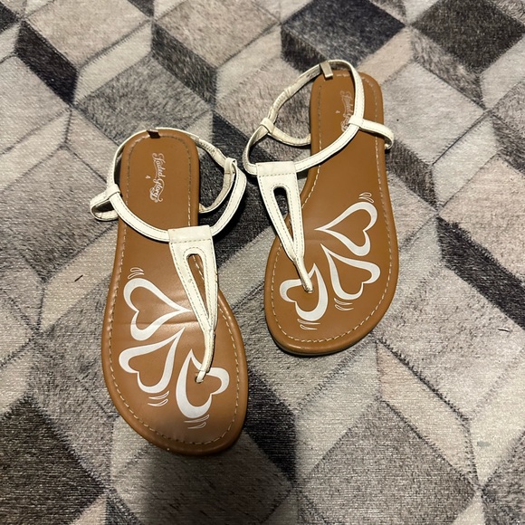 White Strappy Ladies Sandals Size 7 - Picture 1 of 3